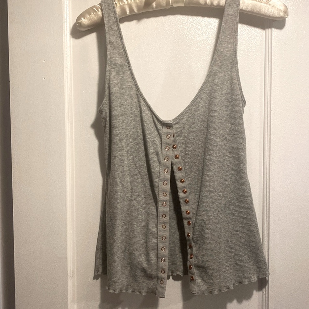 Free people button down crop top